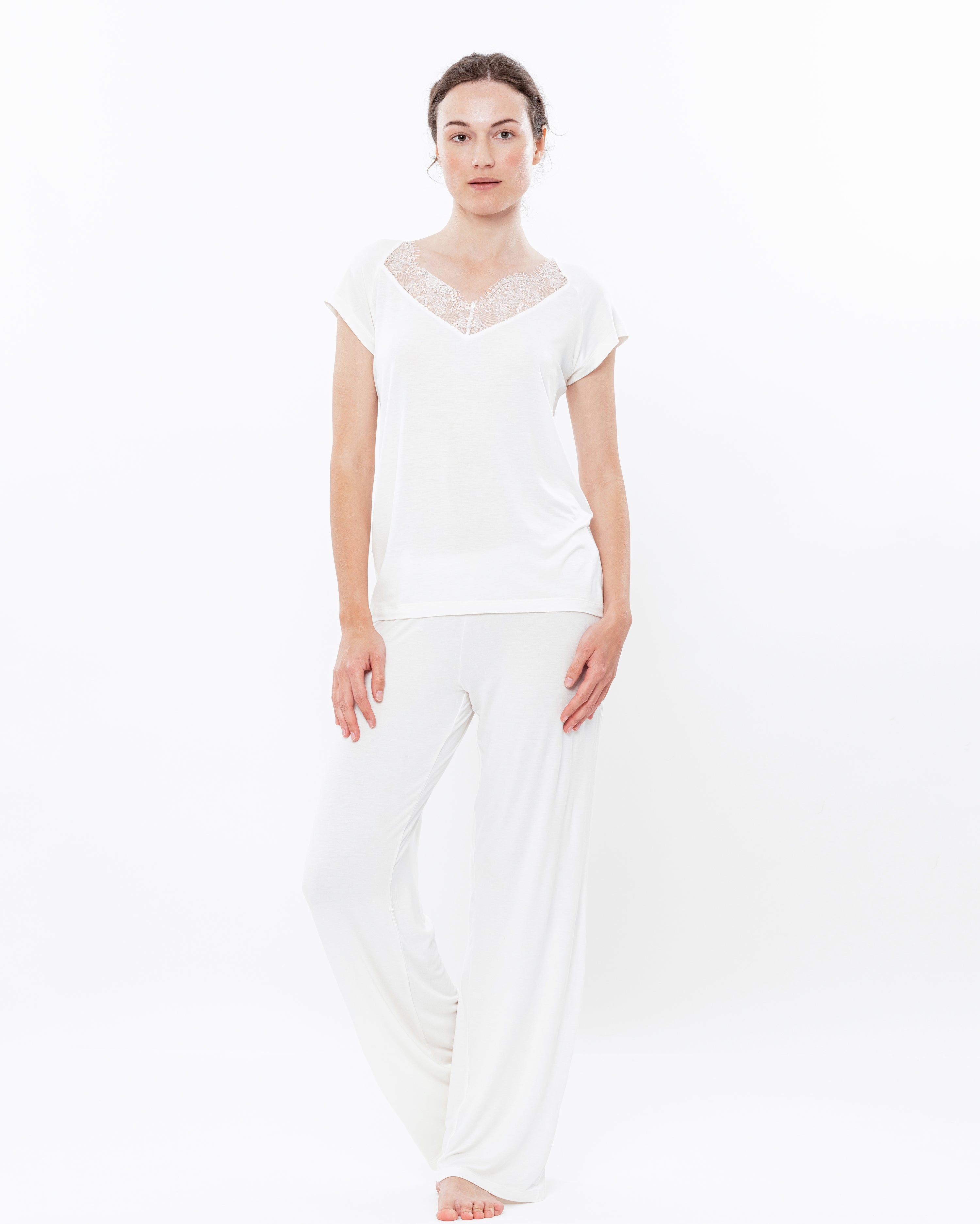 Bamboo t-shirt Pajama 0212/1 ecru