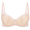 Plunge padded push-up Bra 023 010 combo base ivory + lace silver peony