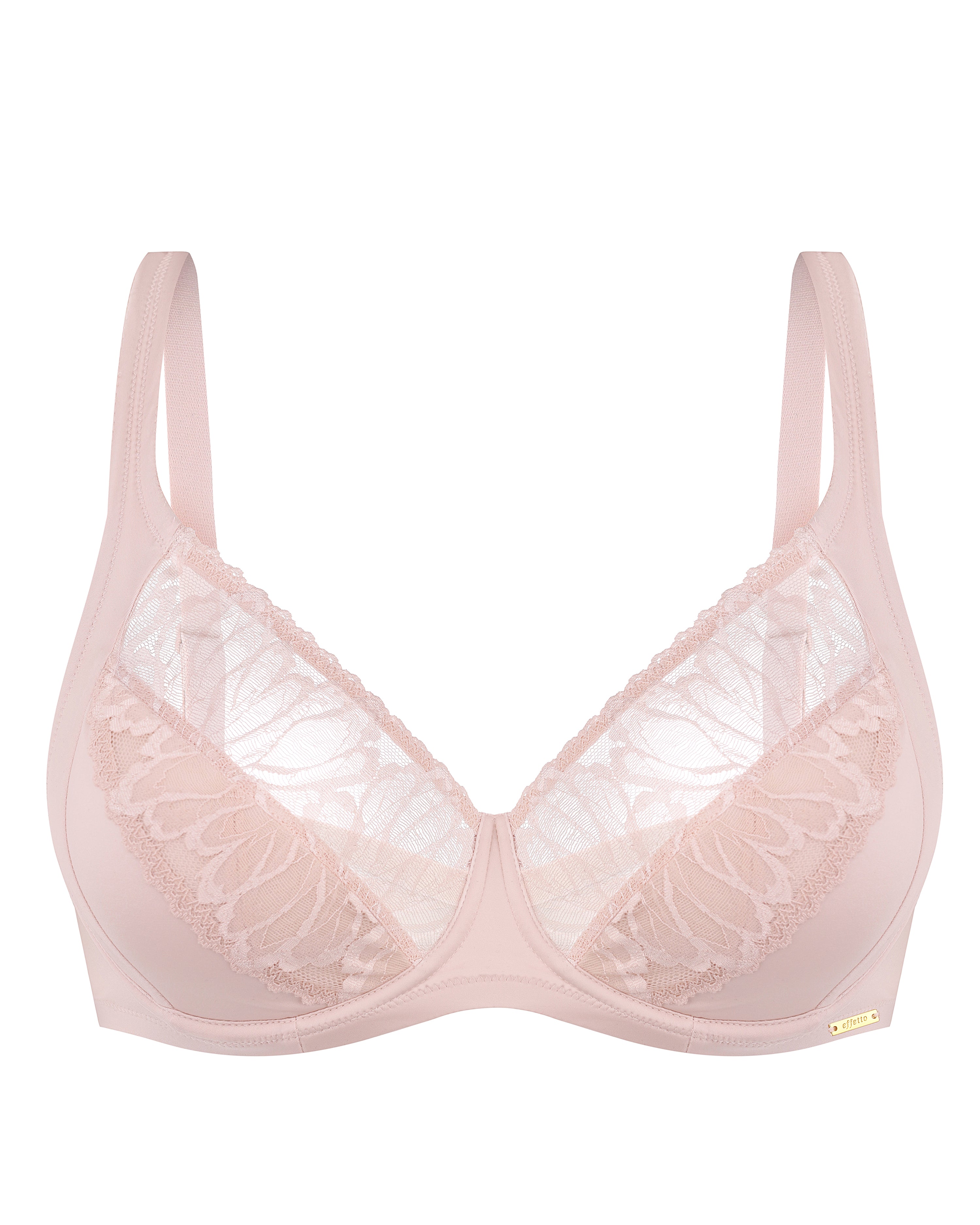 Full coverage non-padded side support Bra 024 015 silver peony