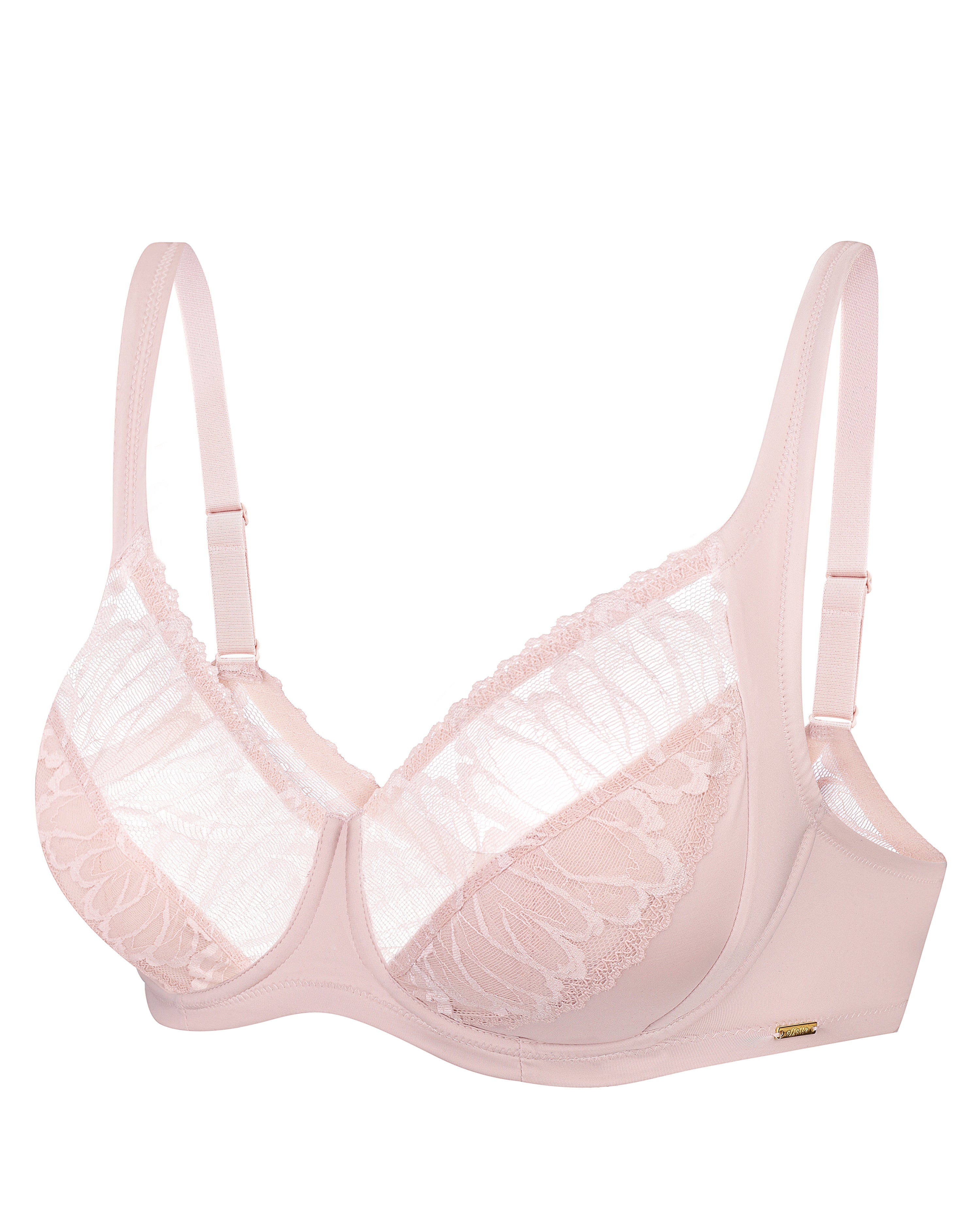 Full coverage half-padded side support Bra 024 012 silver peony