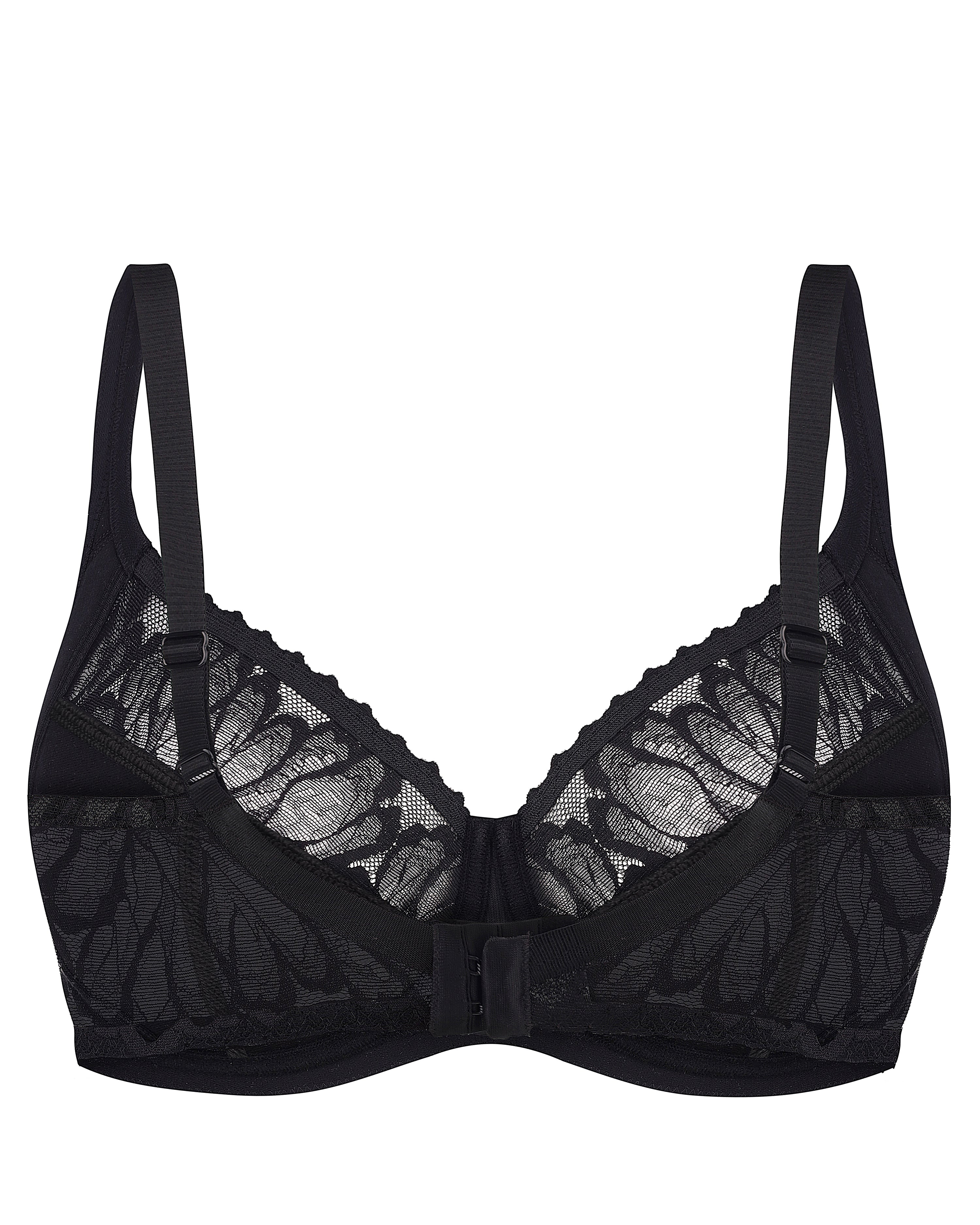Full coverage non-padded side support Bra 024 015 black