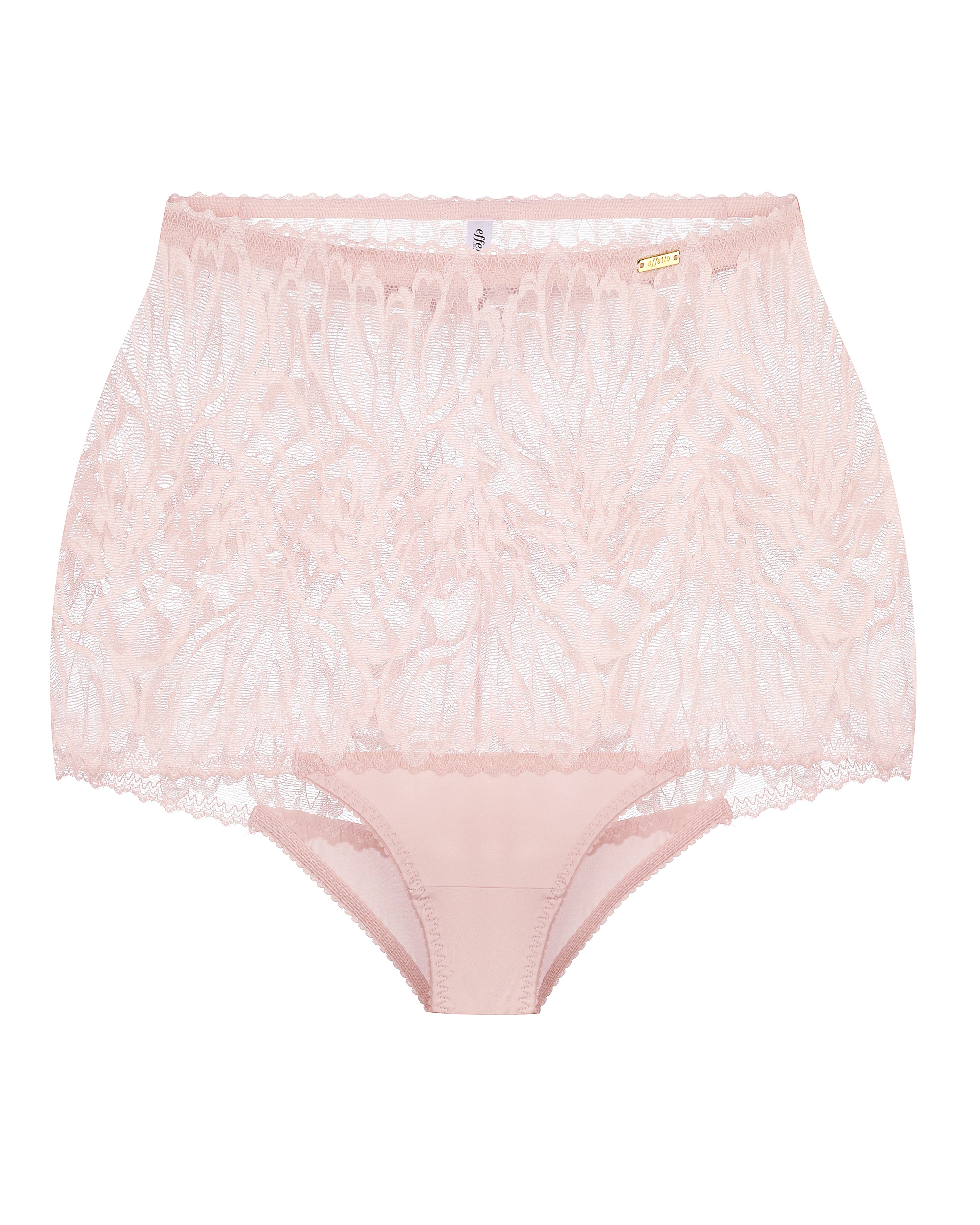 High-waisted light shape lace Briefs 024 028 silver peony
