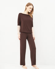 Bamboo long sleeve Pajama set 0277 alpine chocolate