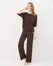 Bamboo long sleeve Pajama set 0277 alpine chocolate