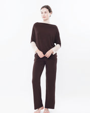 Bamboo long sleeve Pajama set 0277 alpine chocolate