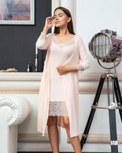 Bamboo 3/4 sleeve Robe 0288 crema