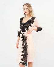 Bamboo 3/4 sleeve Robe 03104 peach