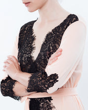 Bamboo 3/4 sleeve Robe 03104 peach