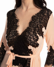 Bamboo 3/4 sleeve Robe 03104 peach