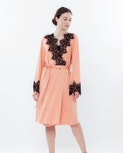 French terry long sleeve Robe 03132 coral