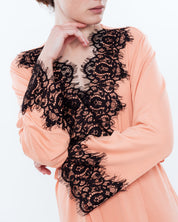 French terry long sleeve Robe 03132 coral