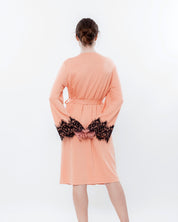 French terry long sleeve Robe 03132 coral