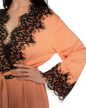 French terry long sleeve Robe 03132 coral