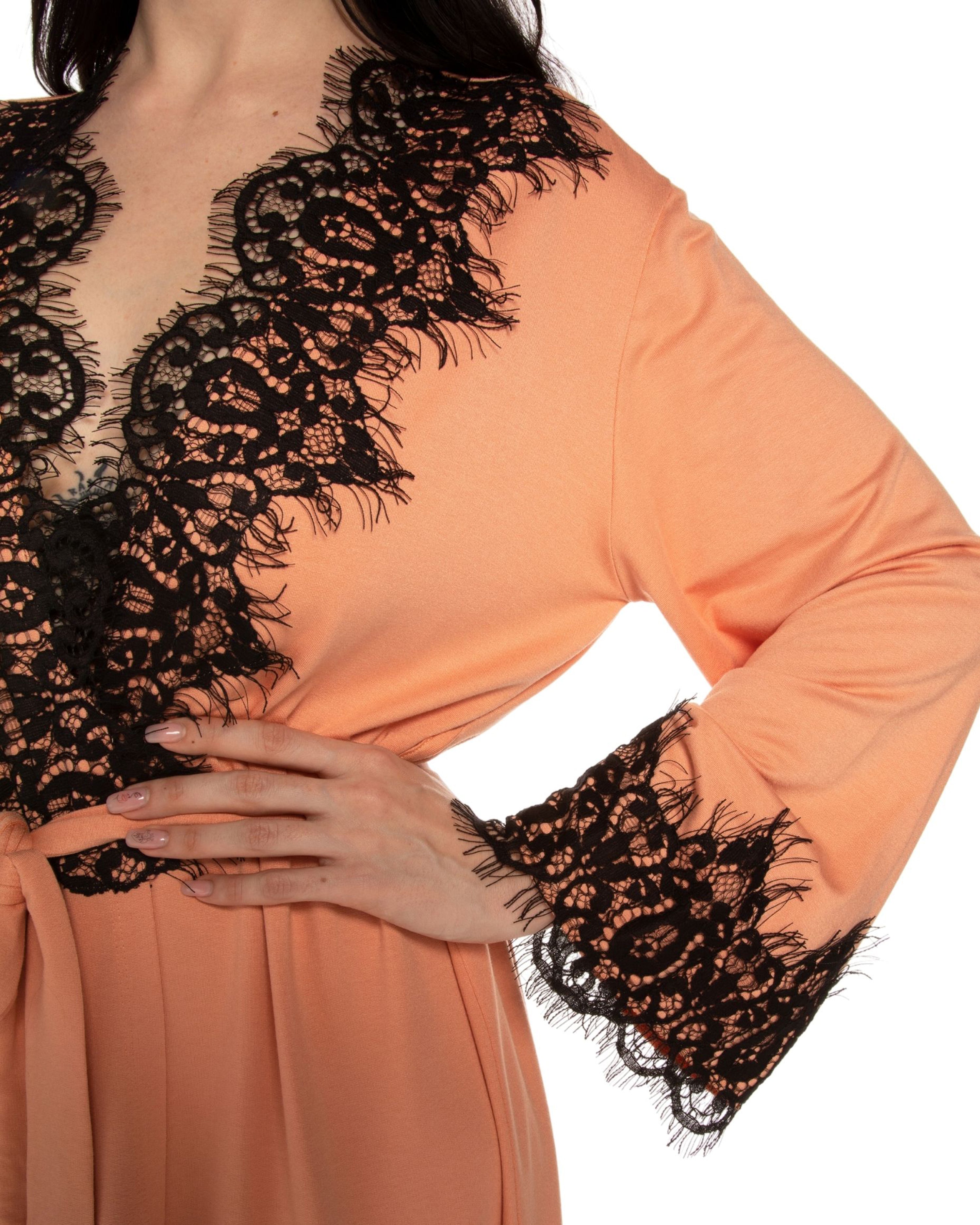 French terry long sleeve Robe 03132 coral