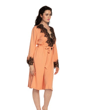 French terry long sleeve Robe 03132 coral