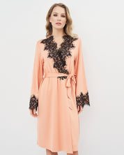 French terry long sleeve Robe 03132 coral