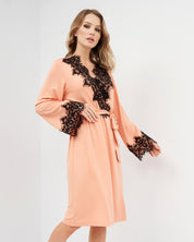 French terry long sleeve Robe 03132 coral