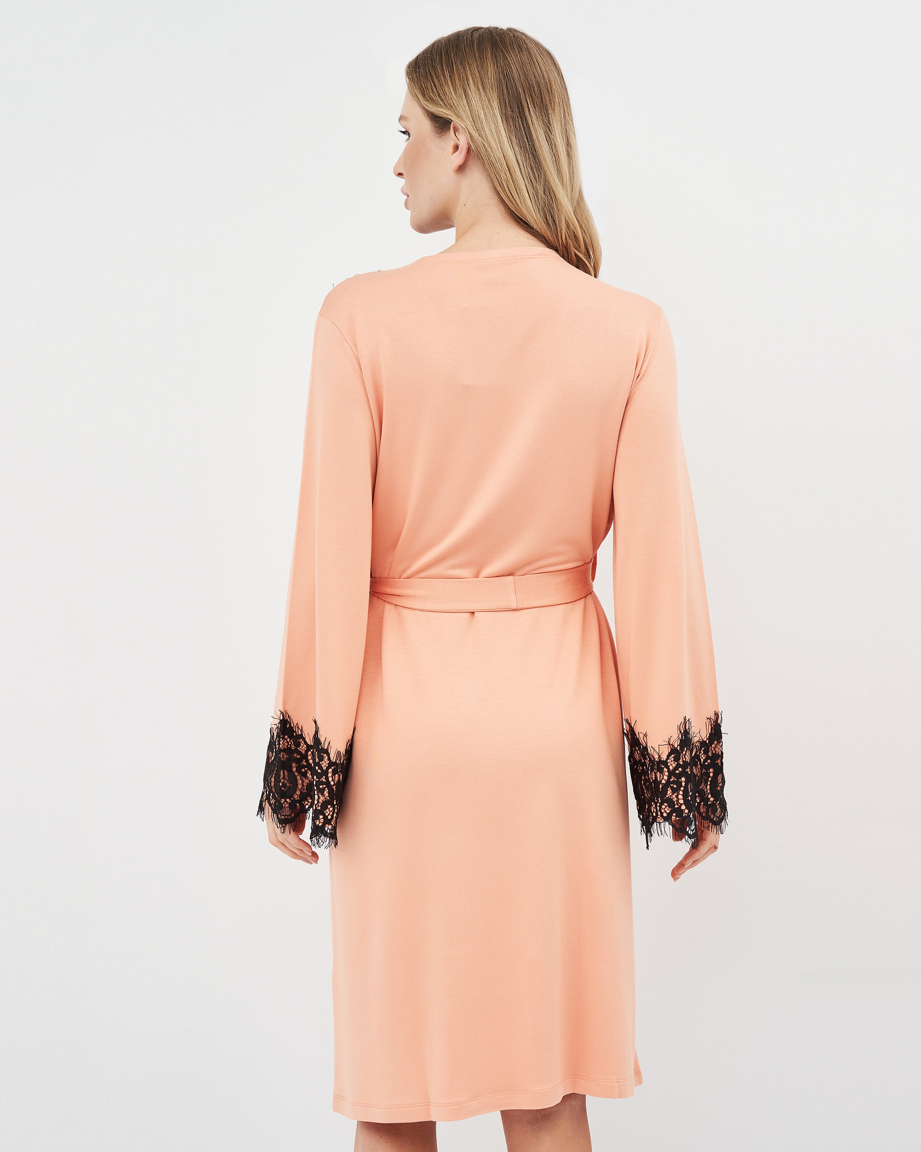 French terry long sleeve Robe 03132 coral