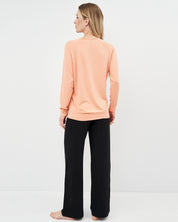 French terry home Set 03134 coral/black