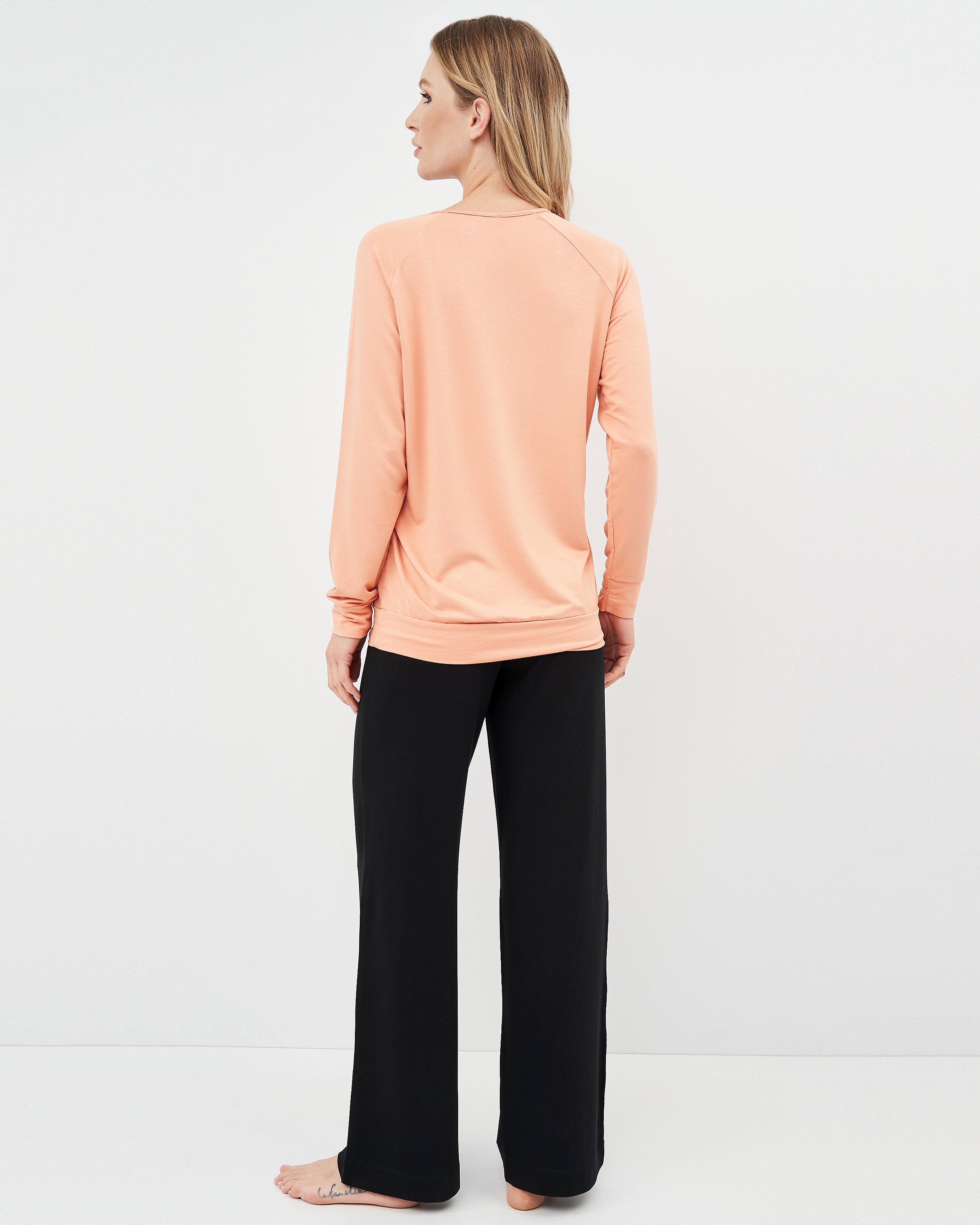 French terry home Set 03134 coral/black