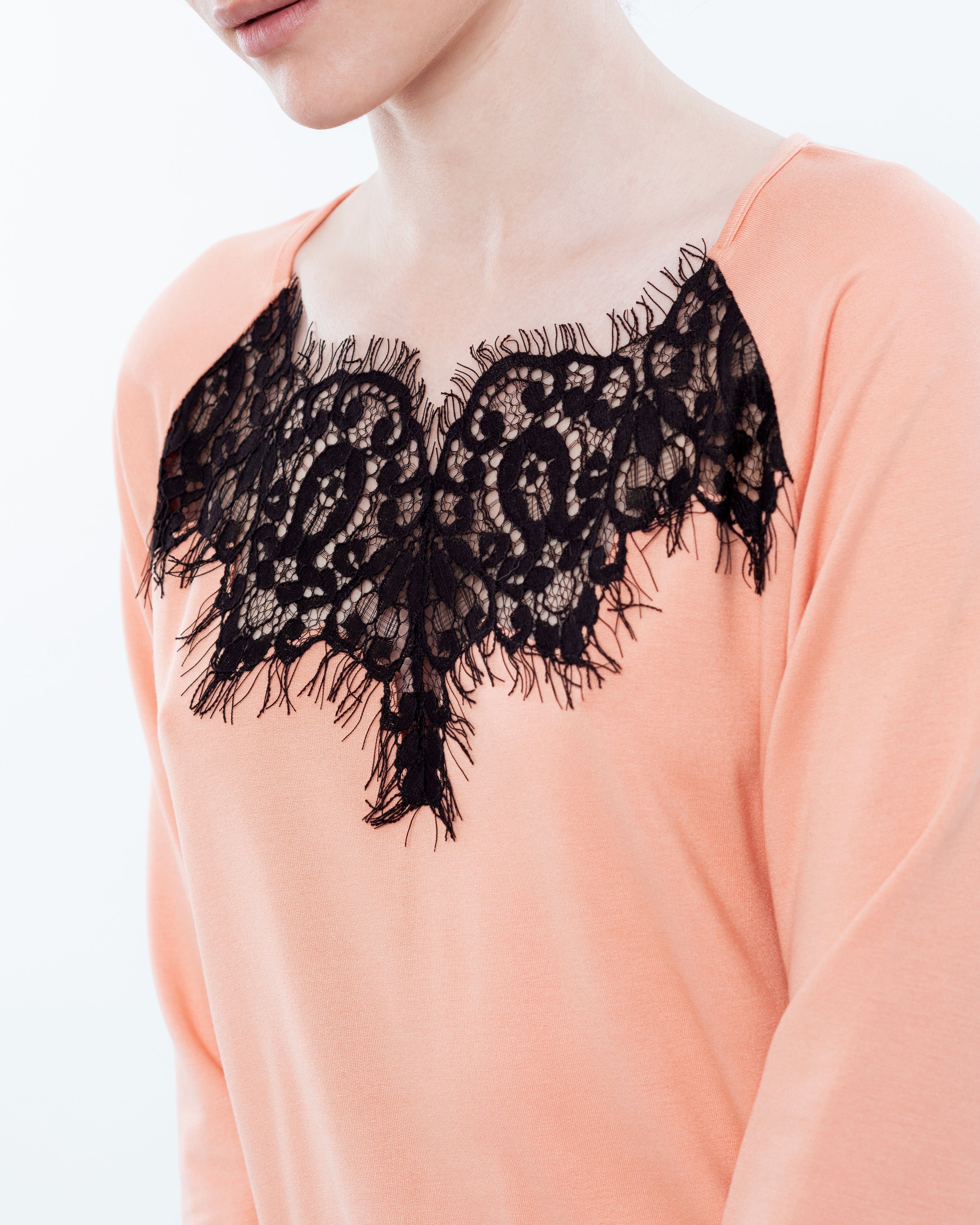 French terry home Set 03134 coral/black