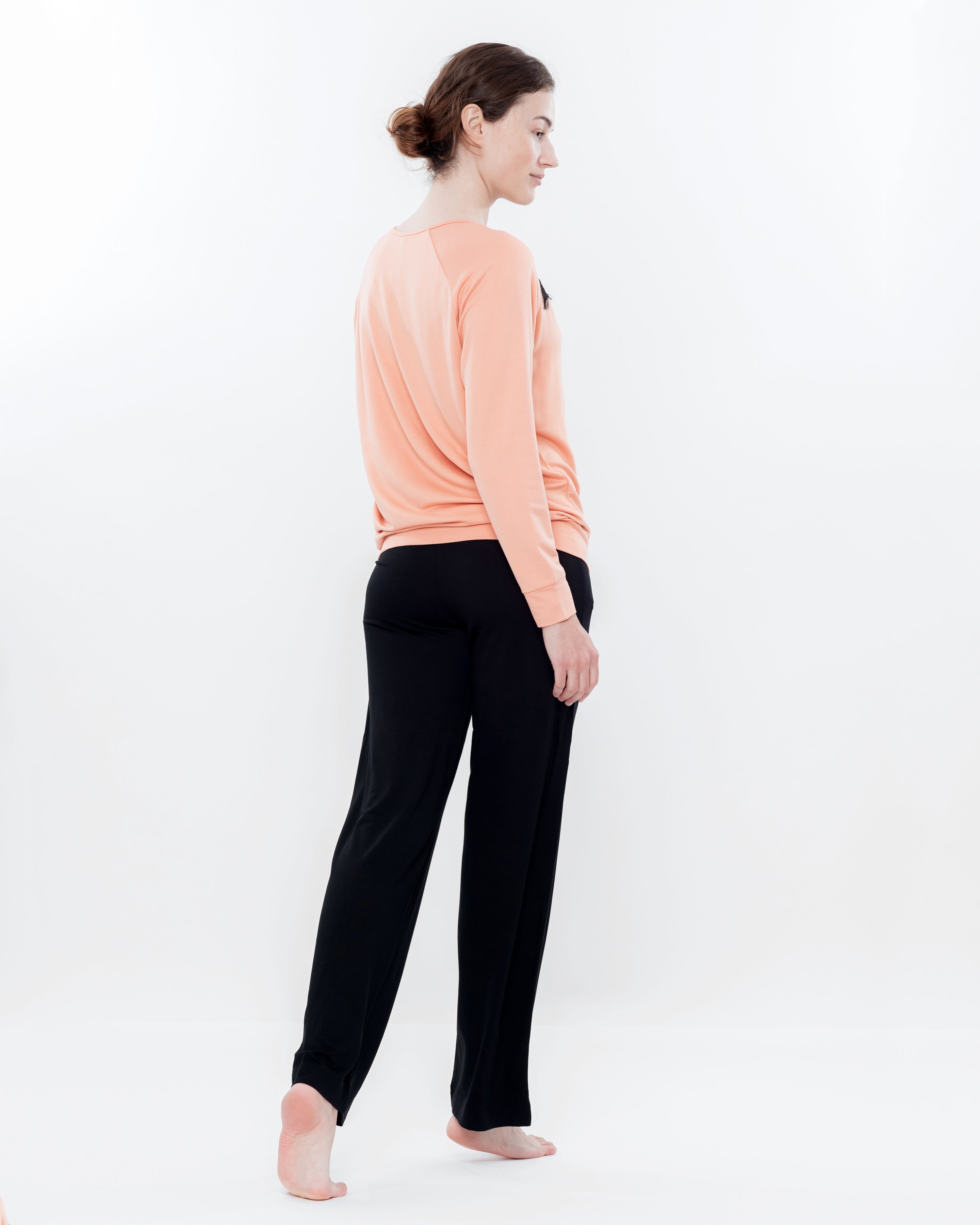 French terry home Set 03134 coral/black