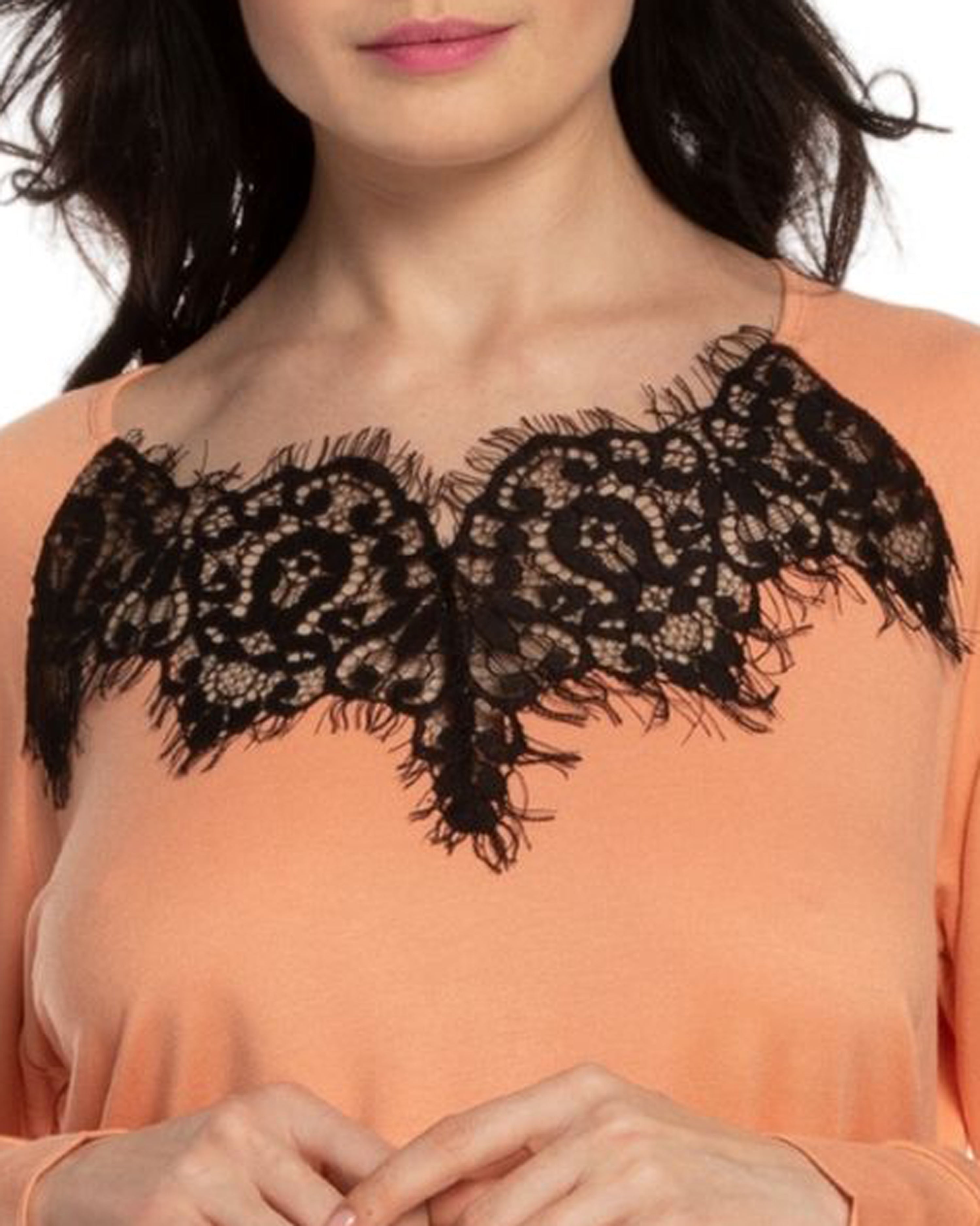 French terry home Set 03134 coral/black