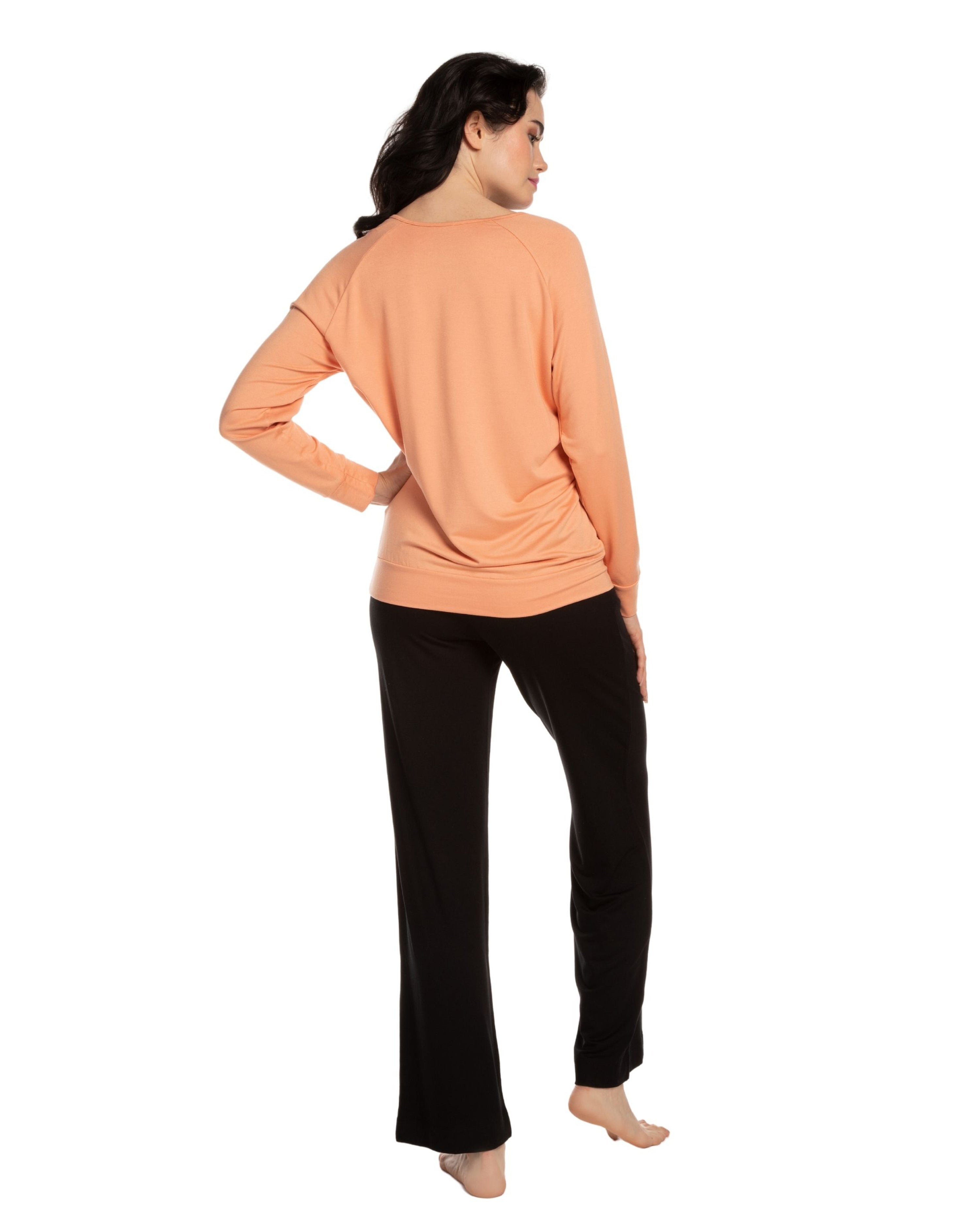 French terry home Set 03134 coral/black