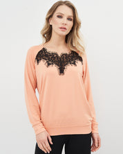 French terry home Set 03134 coral/black