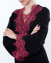 French terry long sleeve Robe 03136 black