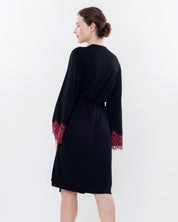 French terry long sleeve Robe 03136 black