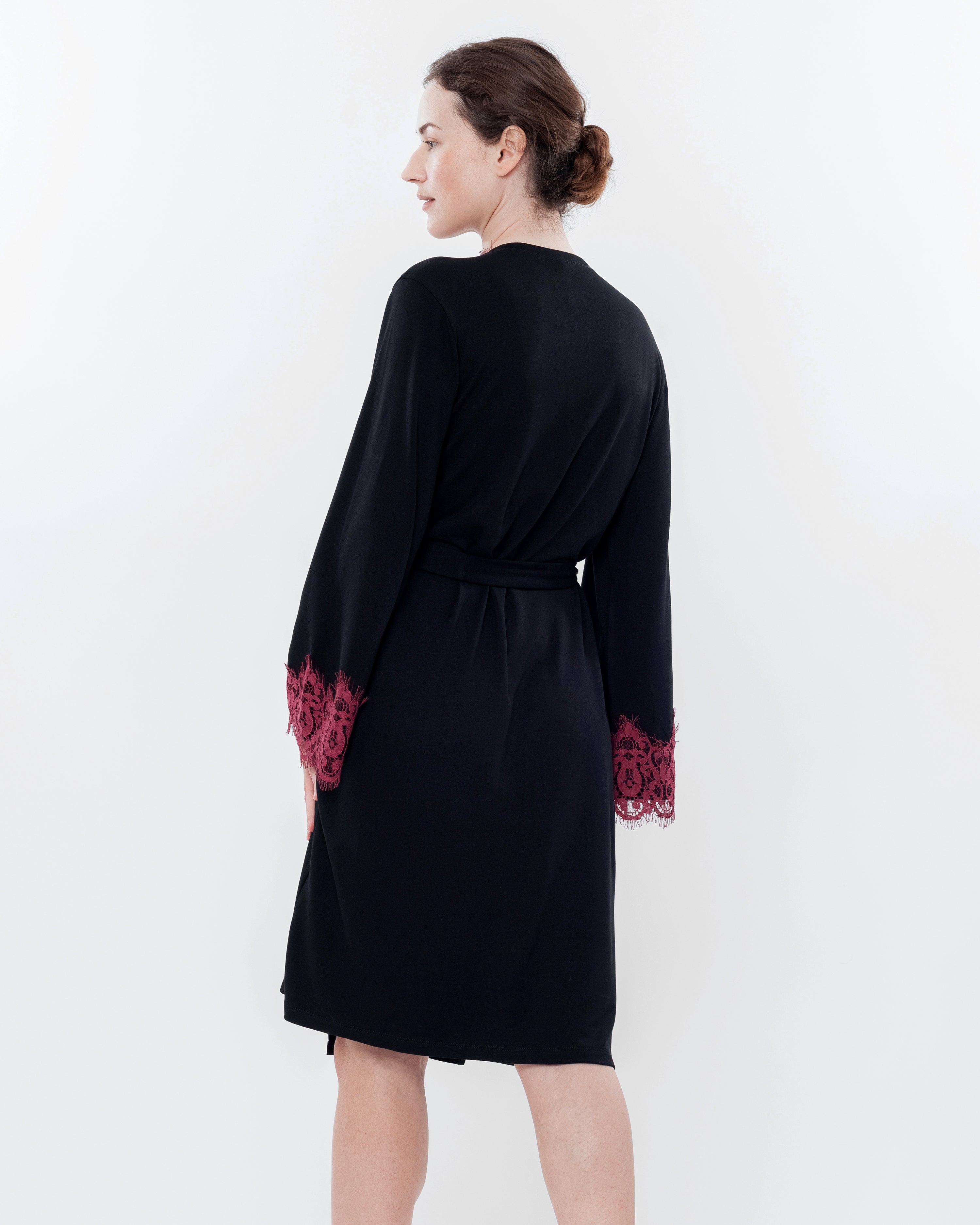 French terry long sleeve Robe 03136 black