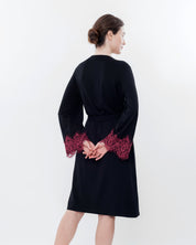 French terry long sleeve Robe 03136 black