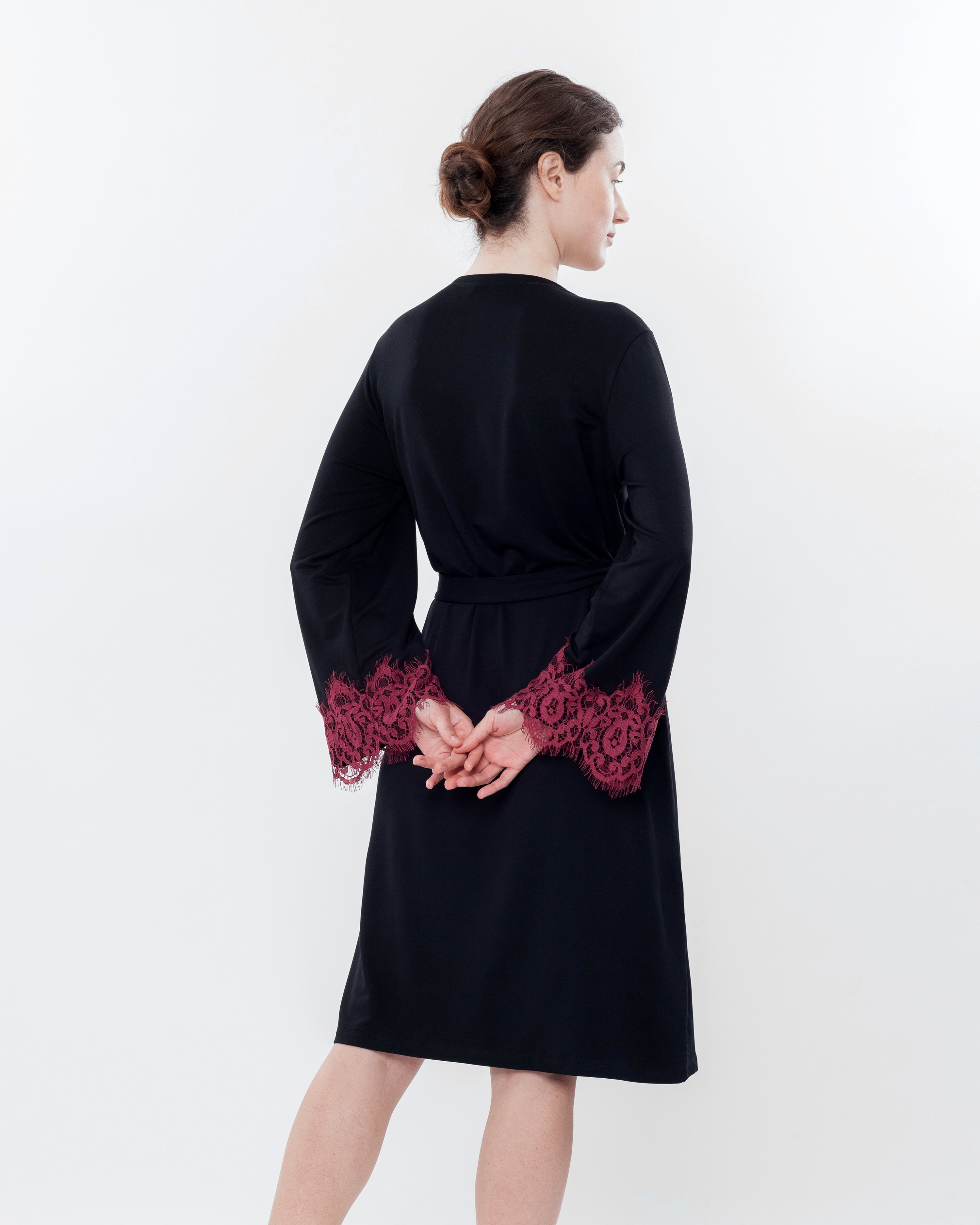 French terry long sleeve Robe 03136 black