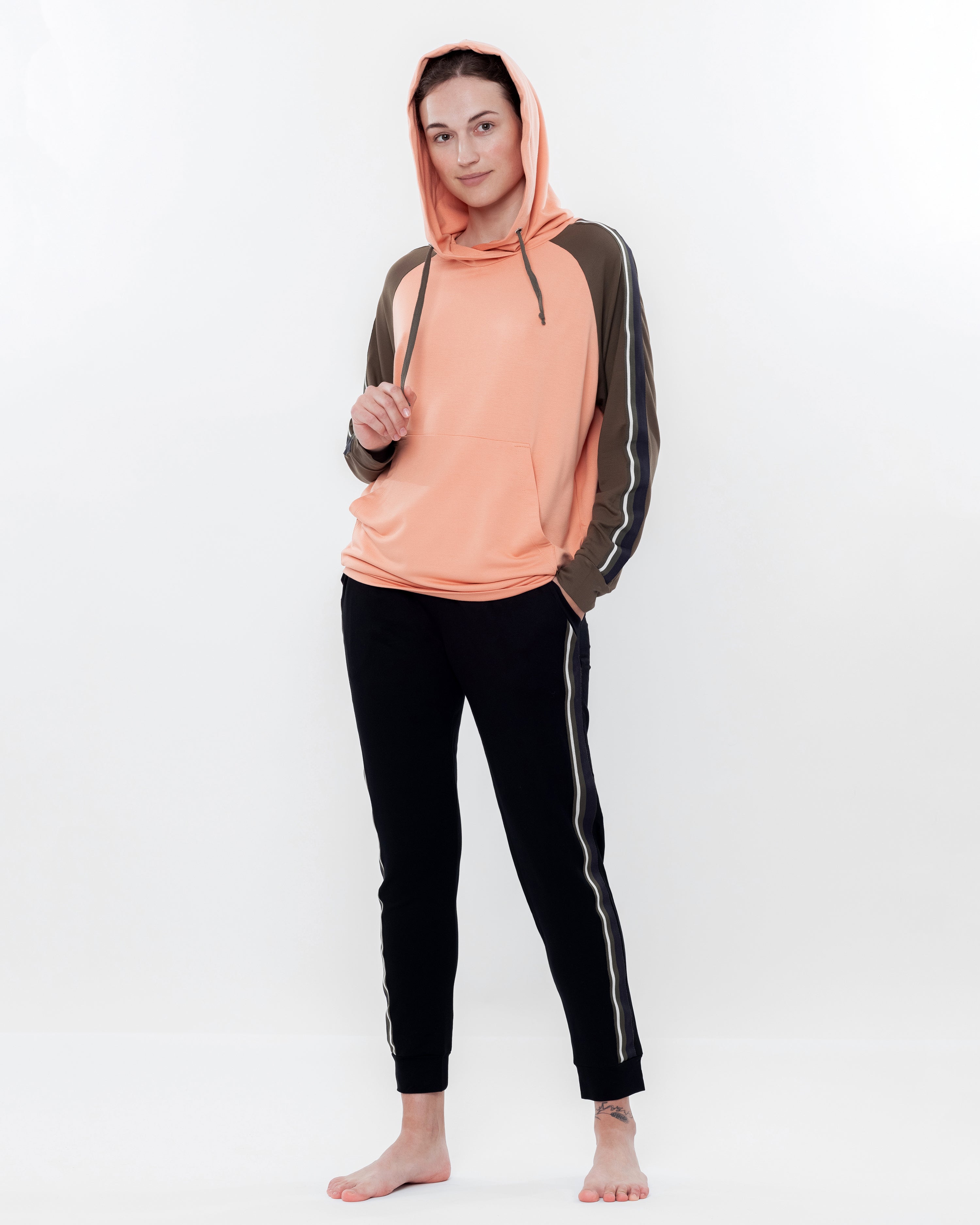 French terry home Set 03138 coral/black