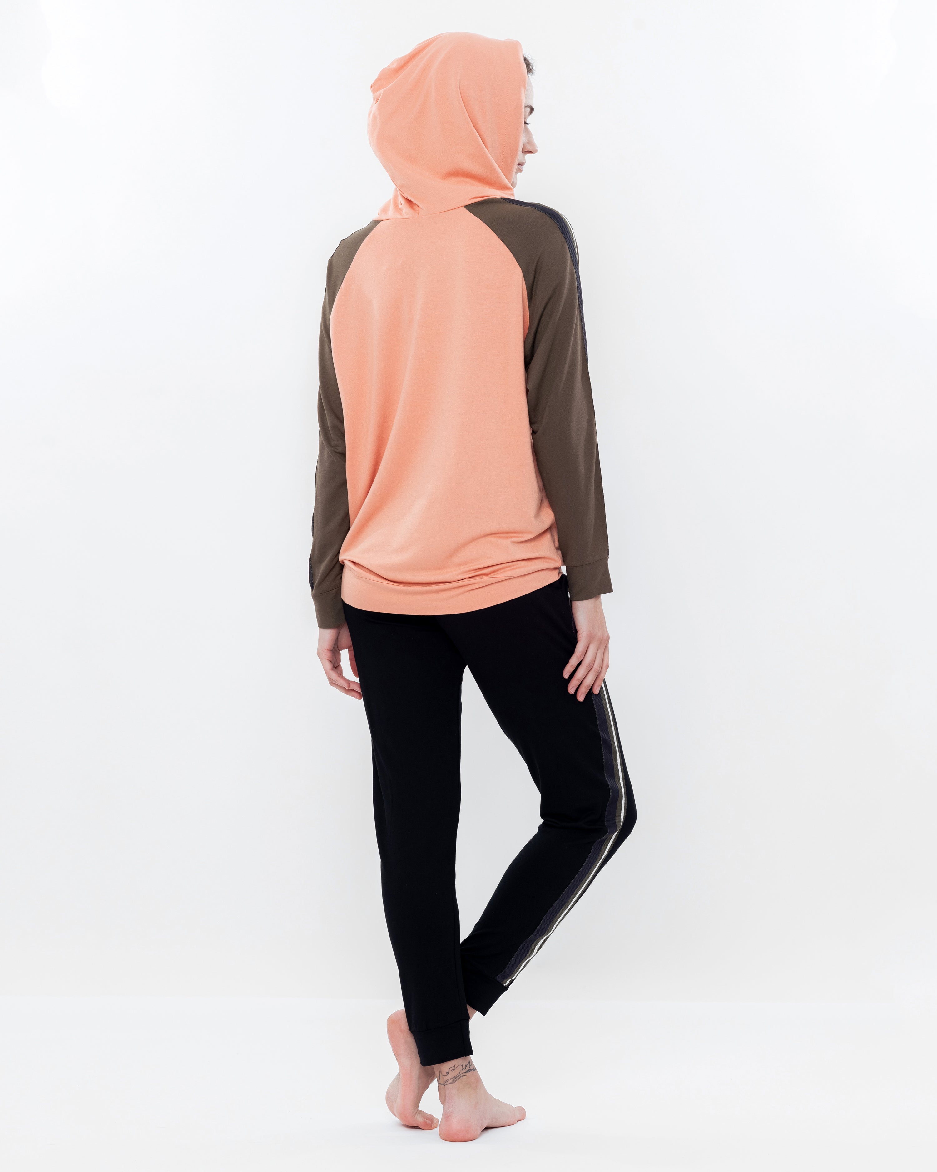 French terry home Set 03138 coral/black