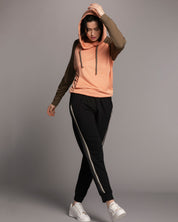 French terry home Set 03138 coral/black