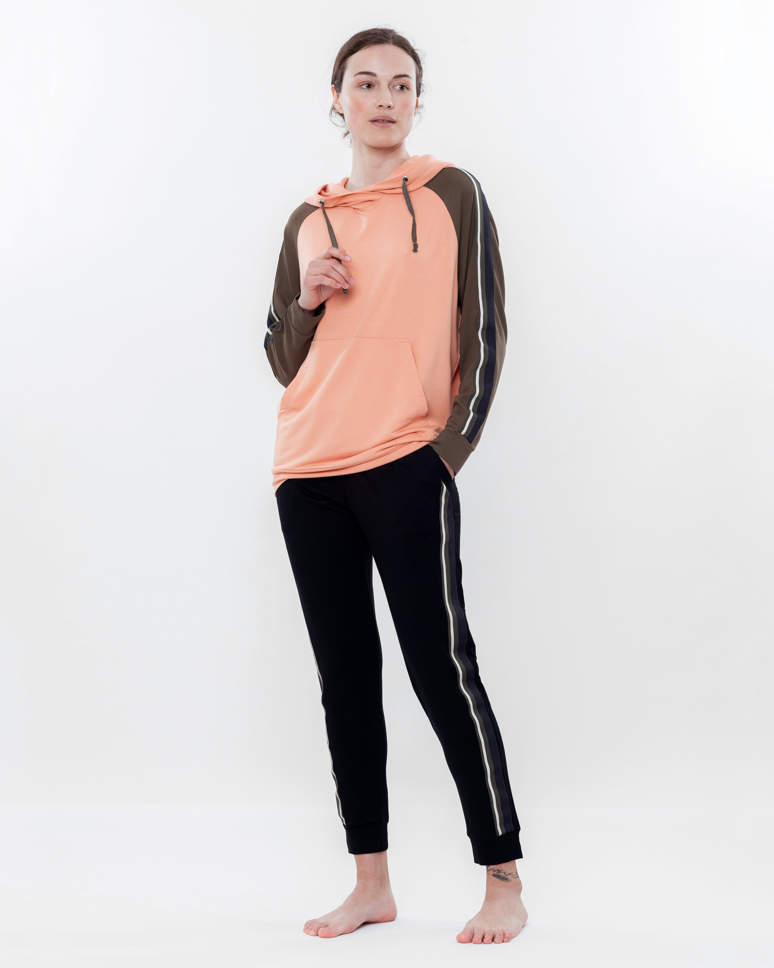 French terry home Set 03138 coral/black