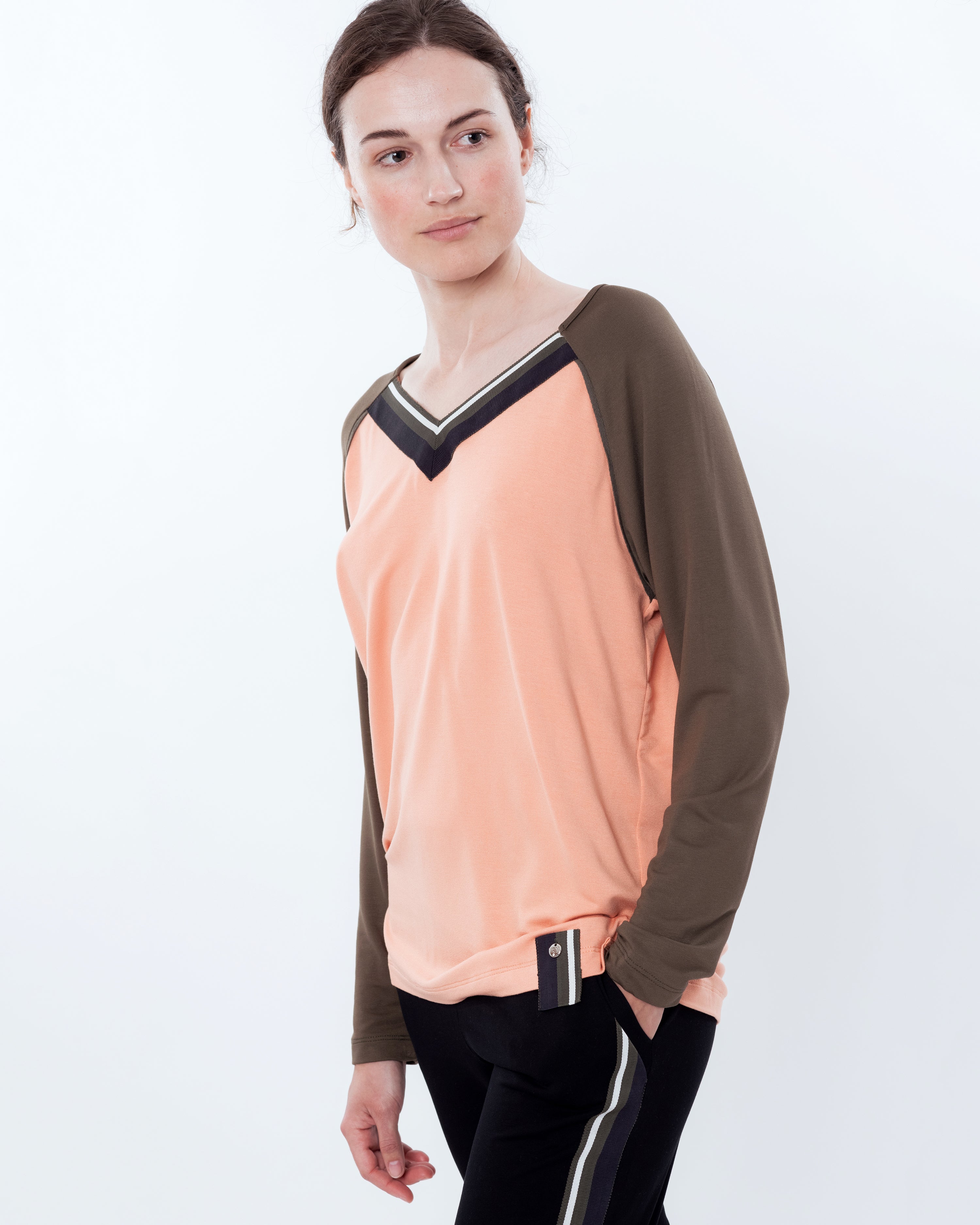 French terry home Set 03139 coral/black