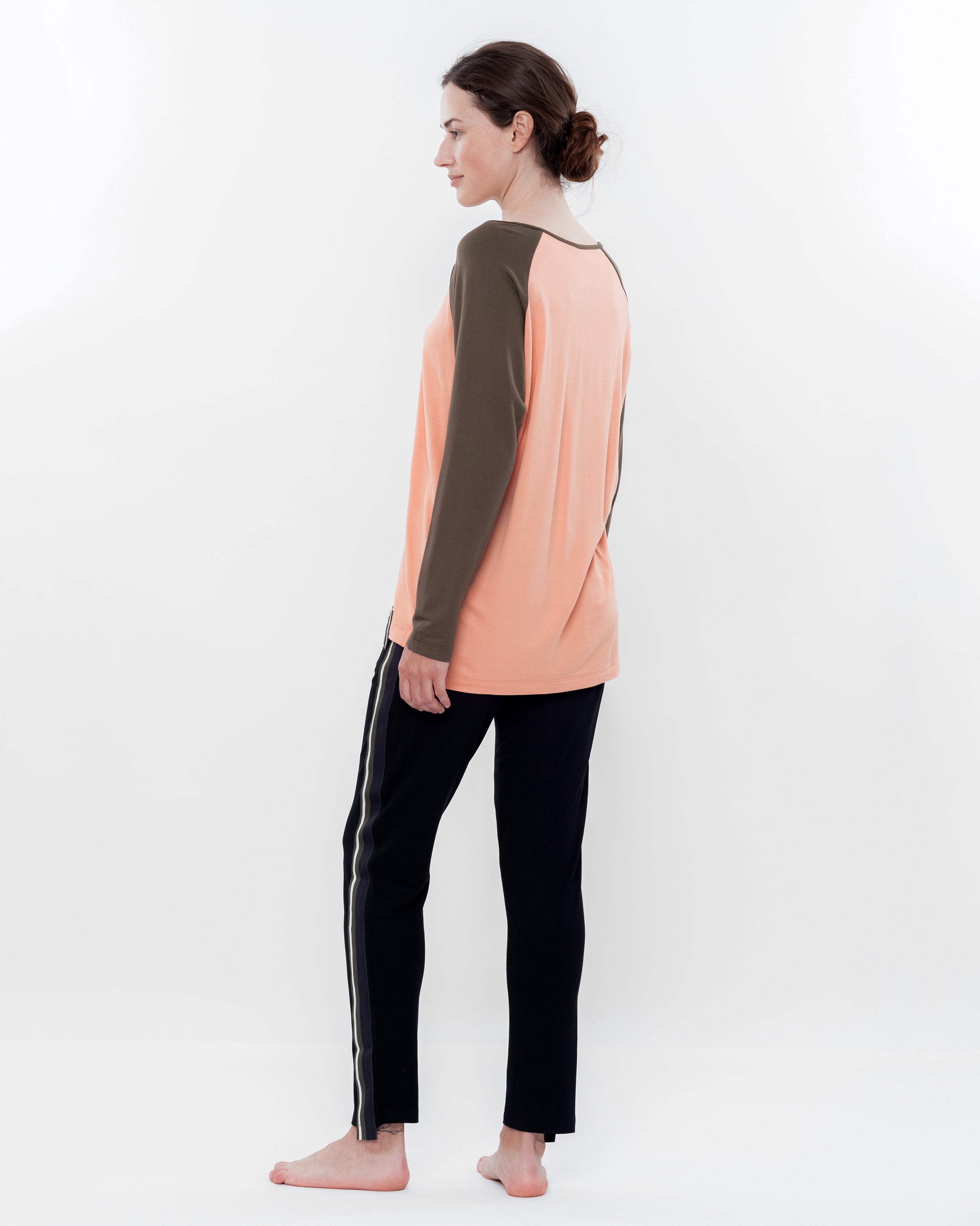 French terry home Set 03139 coral/black