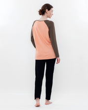 French terry home Set 03139 coral/black