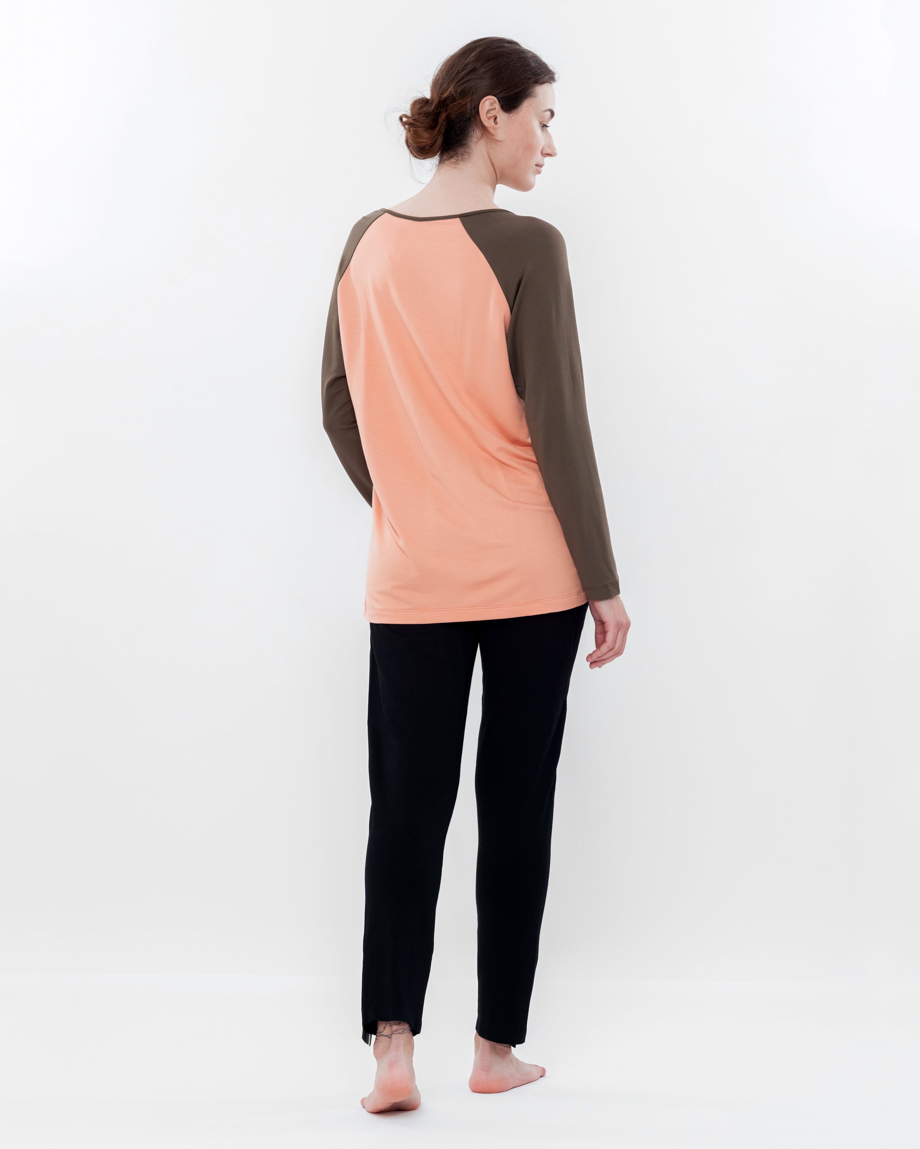 French terry home Set 03139 coral/black