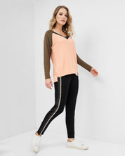 French terry home Set 03139 coral/black