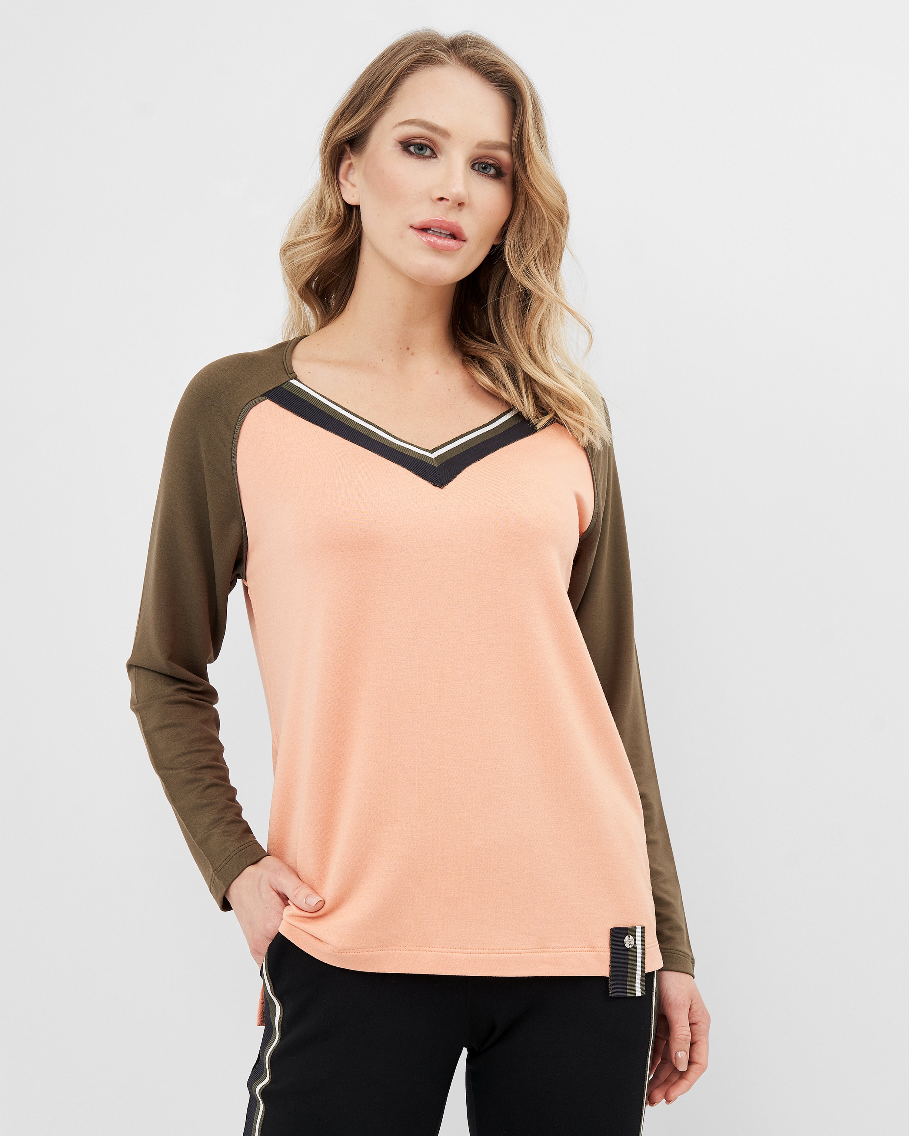 French terry home Set 03139 coral/black