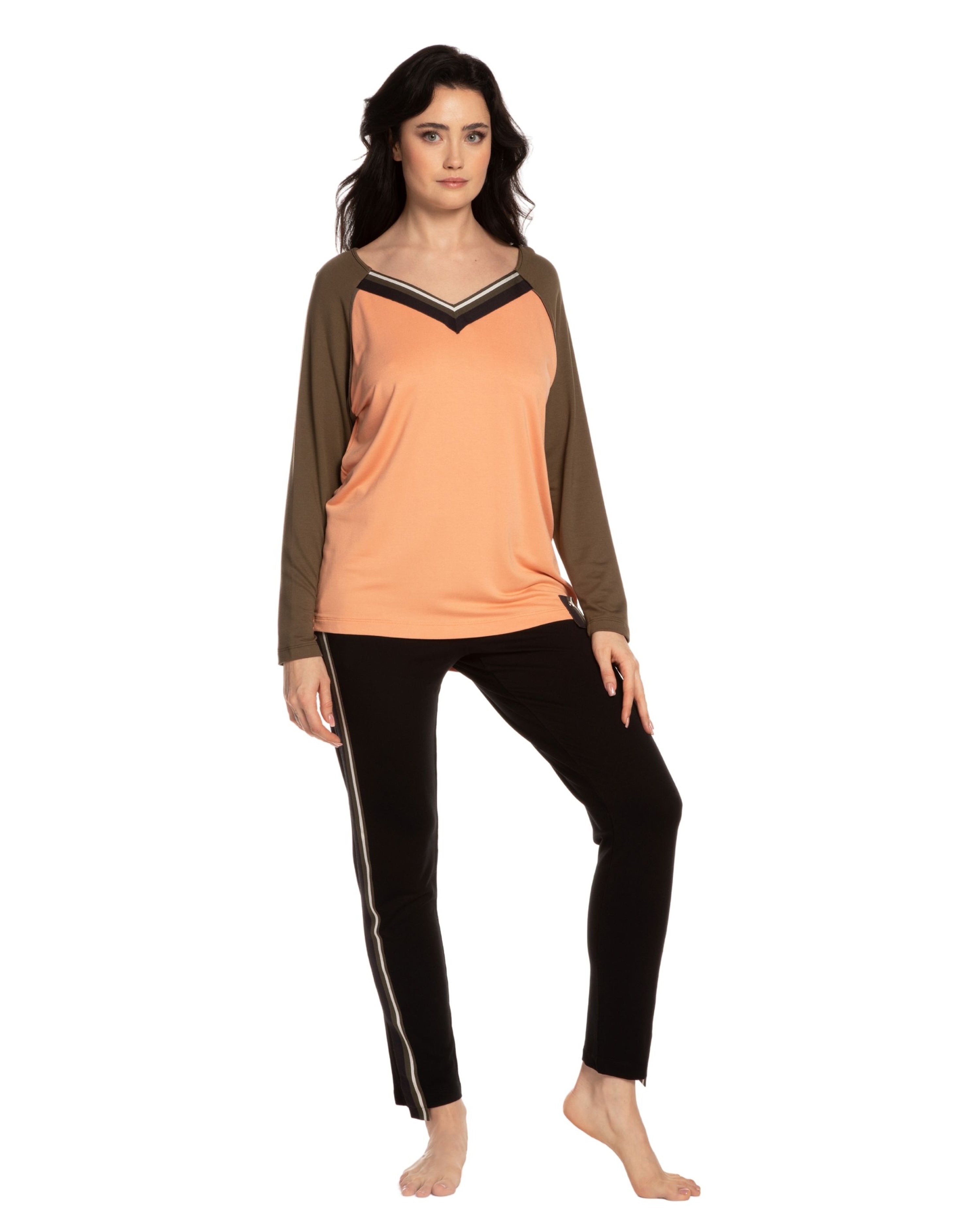 French terry home Set 03139 coral/black