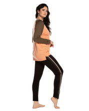 French terry home Set 03139 coral/black