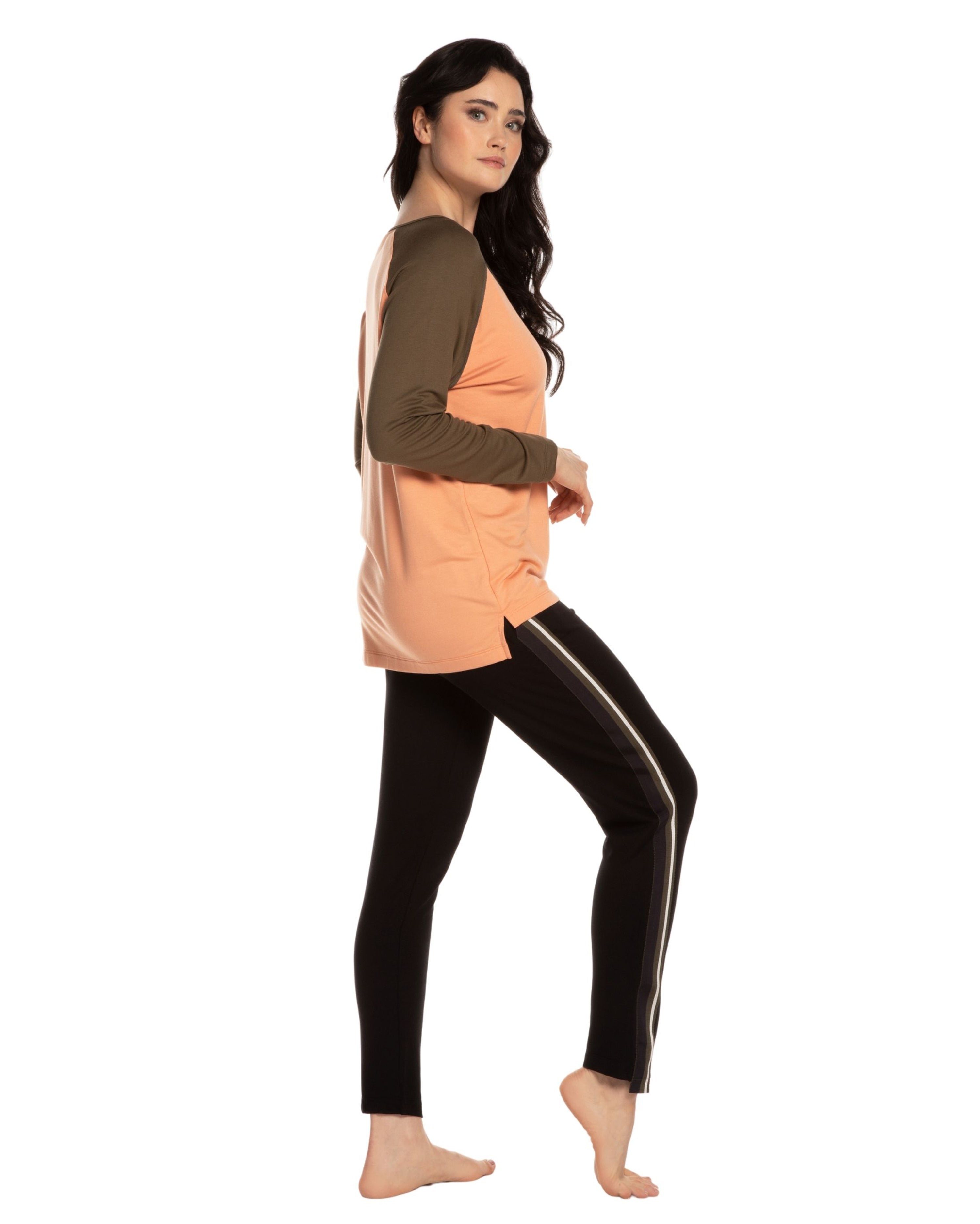 French terry home Set 03139 coral/black