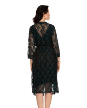 Lace 3/4 sleeve Robe 03143 green