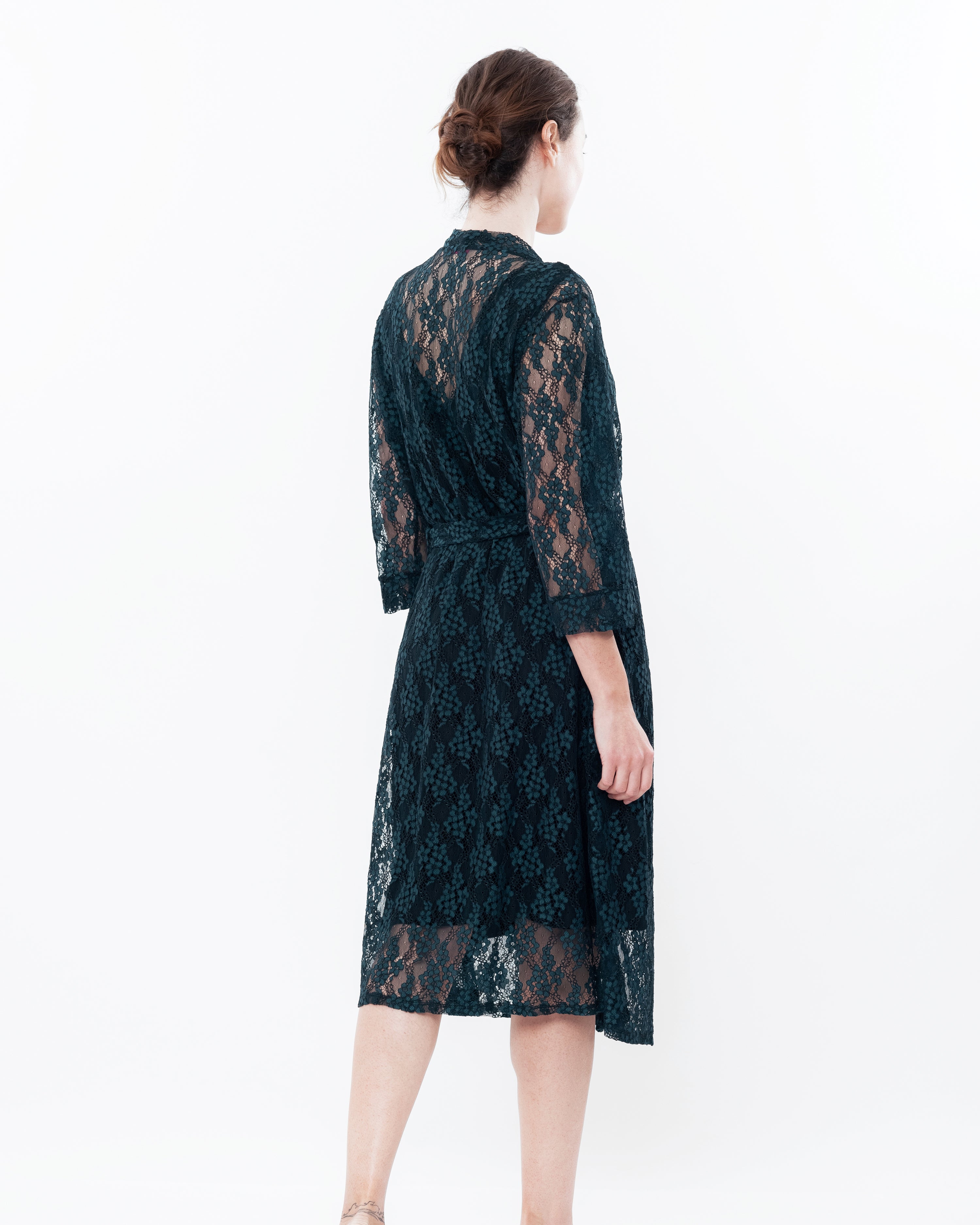 Lace 3/4 sleeve Robe 03143 green