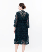 Lace 3/4 sleeve Robe 03143 green